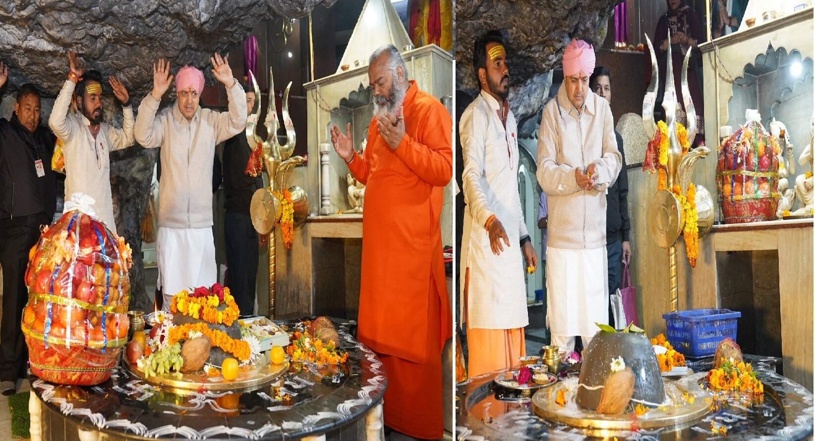 श्रीमहंत देवेन्द्र दास महाराज ने टपकेश्वर महादेव में टेका मत्था