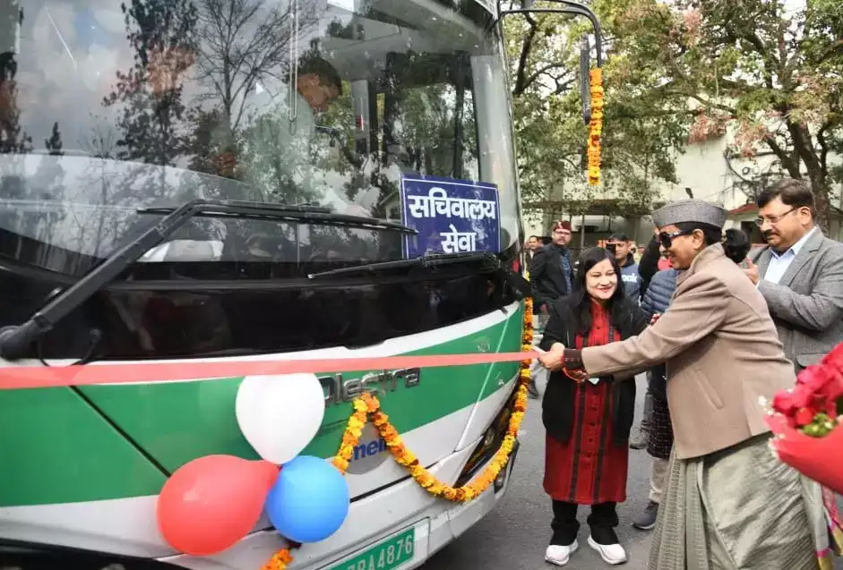 सचिवालय कार्मिकों के लिए इलेक्ट्रिक बस सेवा का शुभारम्भ