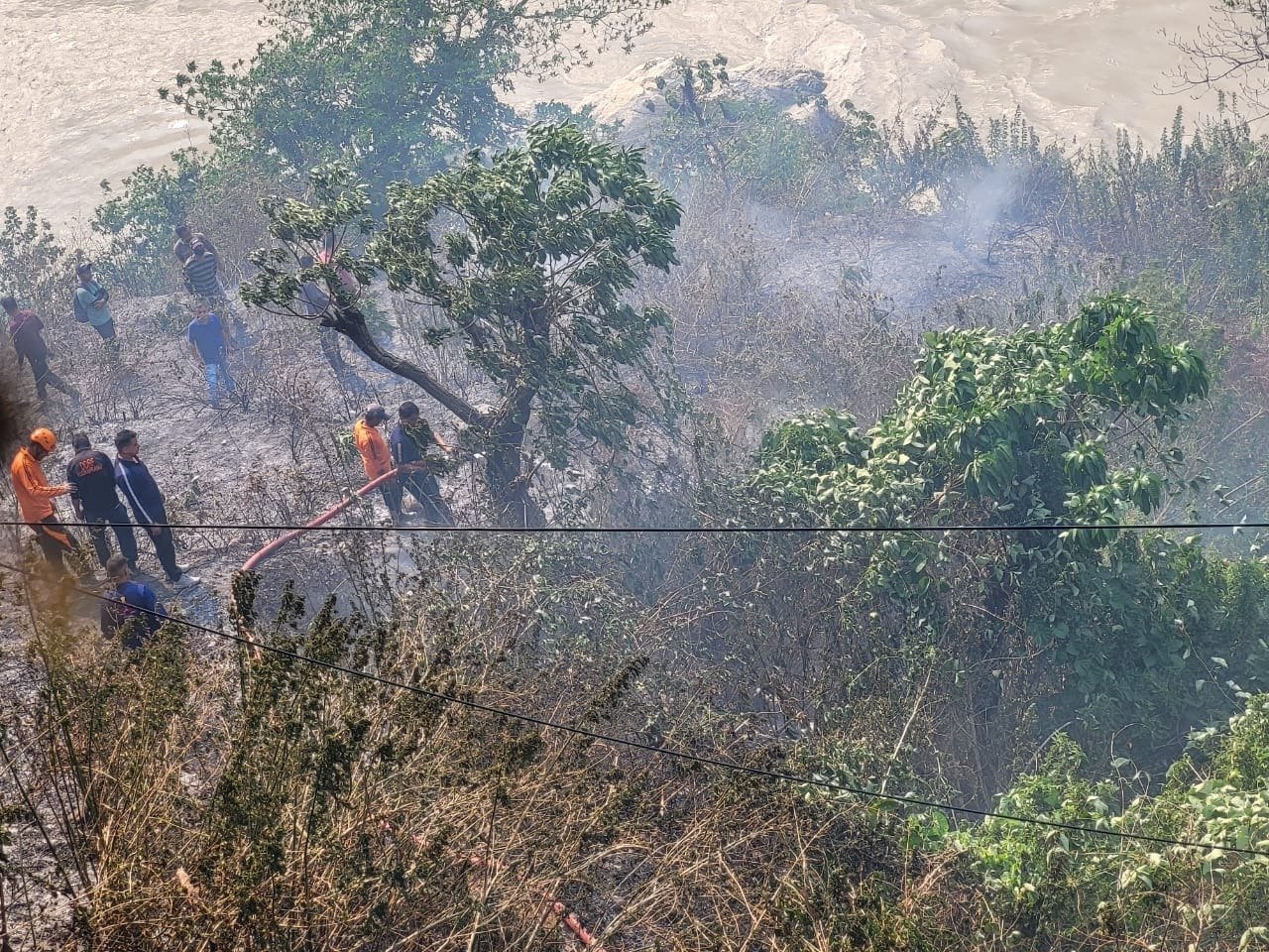 वनाग्नि पर फायर सर्विस की टीम ने पाया काबू