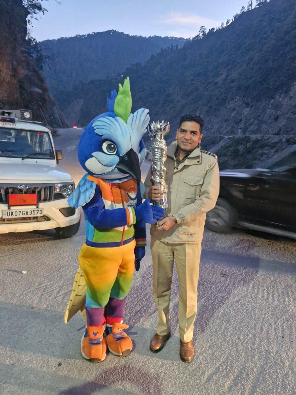 38वें राष्ट्रीय खेलों की मशाल पहुँची पिथौरागढ़