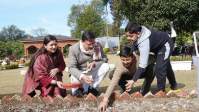 मुख्यमंत्री किया ट्यूलिप बल्ब का रोपण