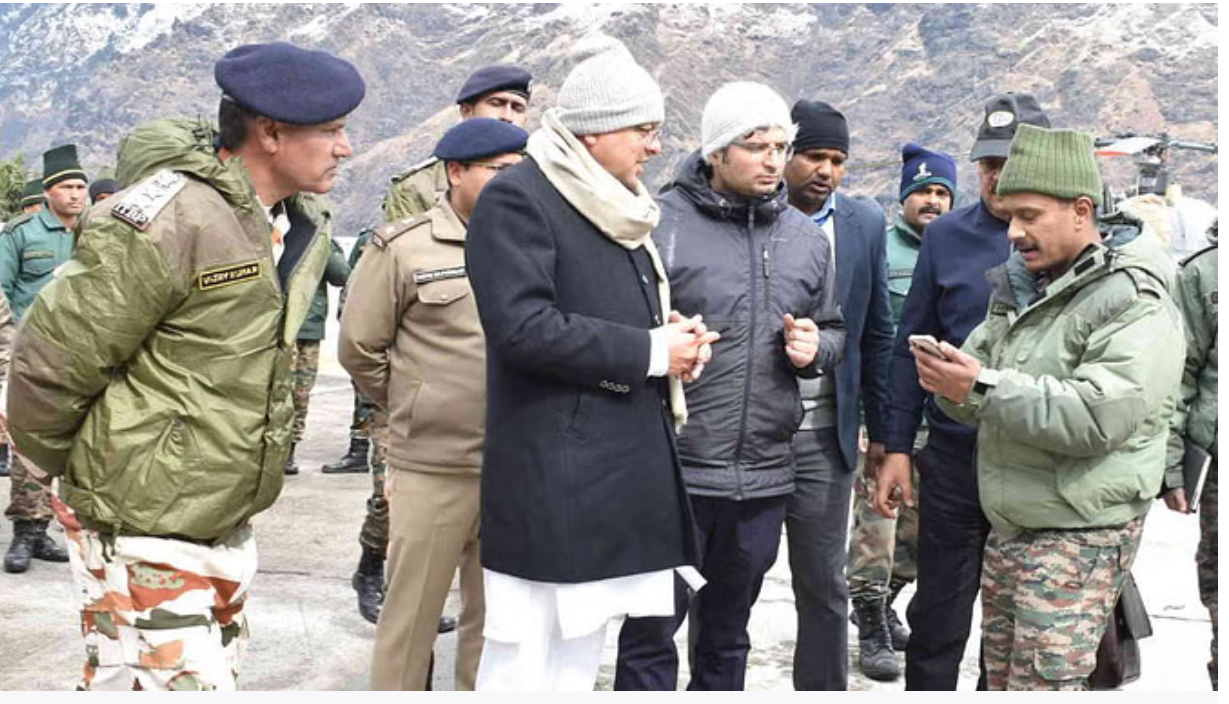 जोशीमठ में भी स्थापित होगा आपदा कंट्रोल रूम, हिमस्खलन क्षेत्र का सीएम ने किया हवाई सर्वेक्षण