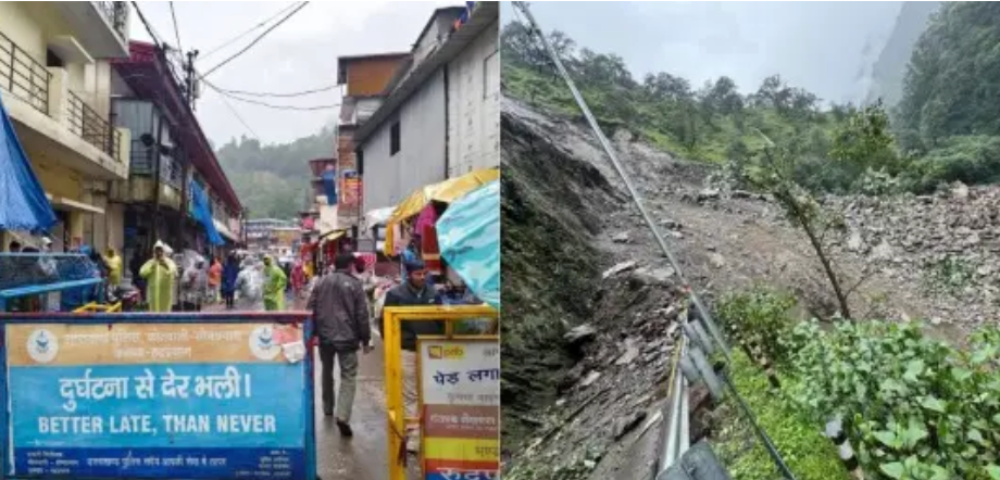 भारी बारिश से बाधित केदारनाथ यात्रा, गौरीकुंड–सोनप्रयाग मार्ग बंद